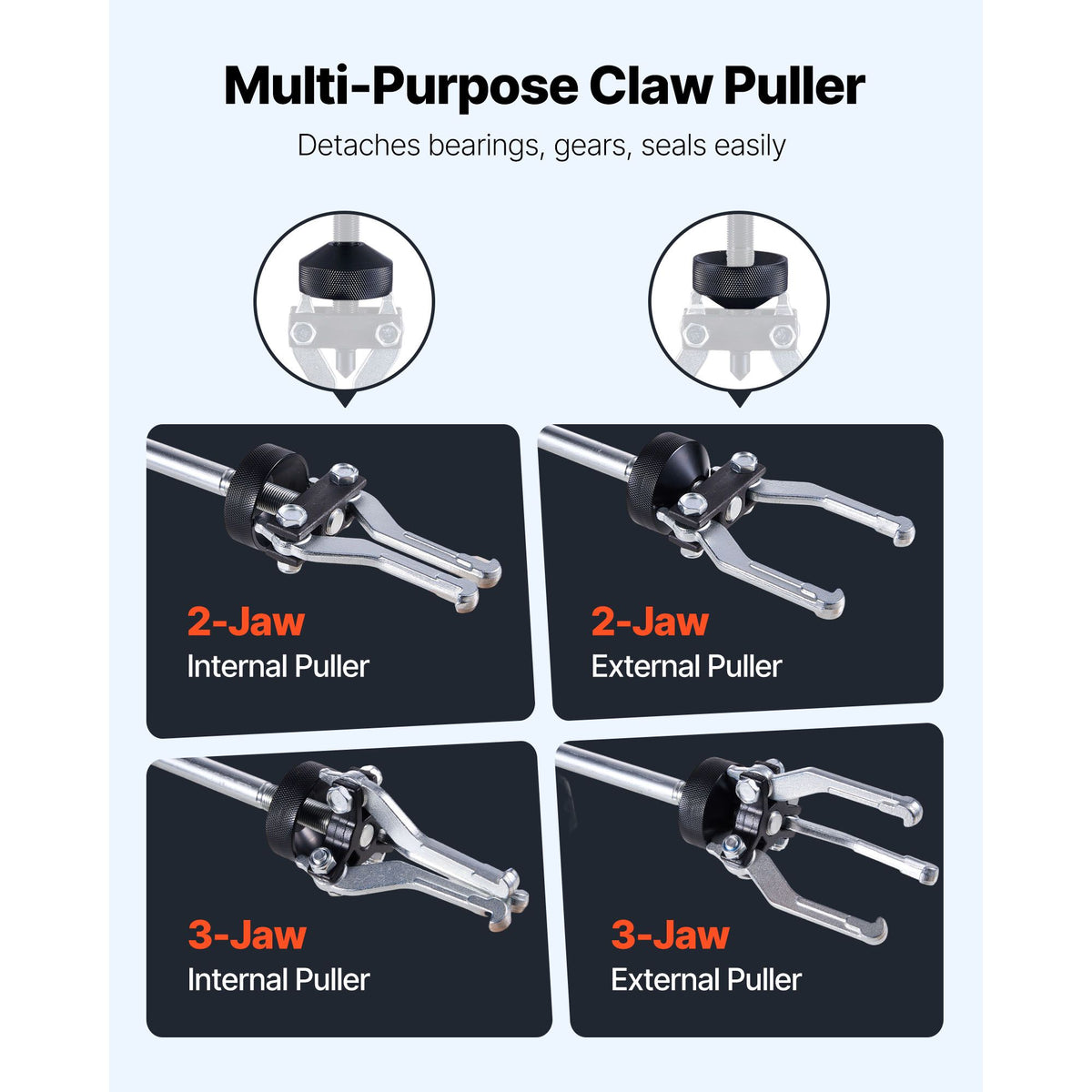 9-Way Slide Hammer Puller Set, 15PCS Front Wheel Hub Bearing Remover & Rear Wheel Axle Hub Dent Shaft Puller Tool Kit, Axle Bearing Puller Tool Kit and Slide Hammer Remover Set with Carry Box
