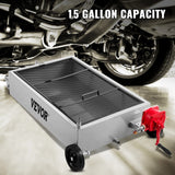 Kitchen & Bathroom DIY: VEVOR Low Profile Oil Drain Pan Truck Drain Pan 57 L with Pump Hose Casters