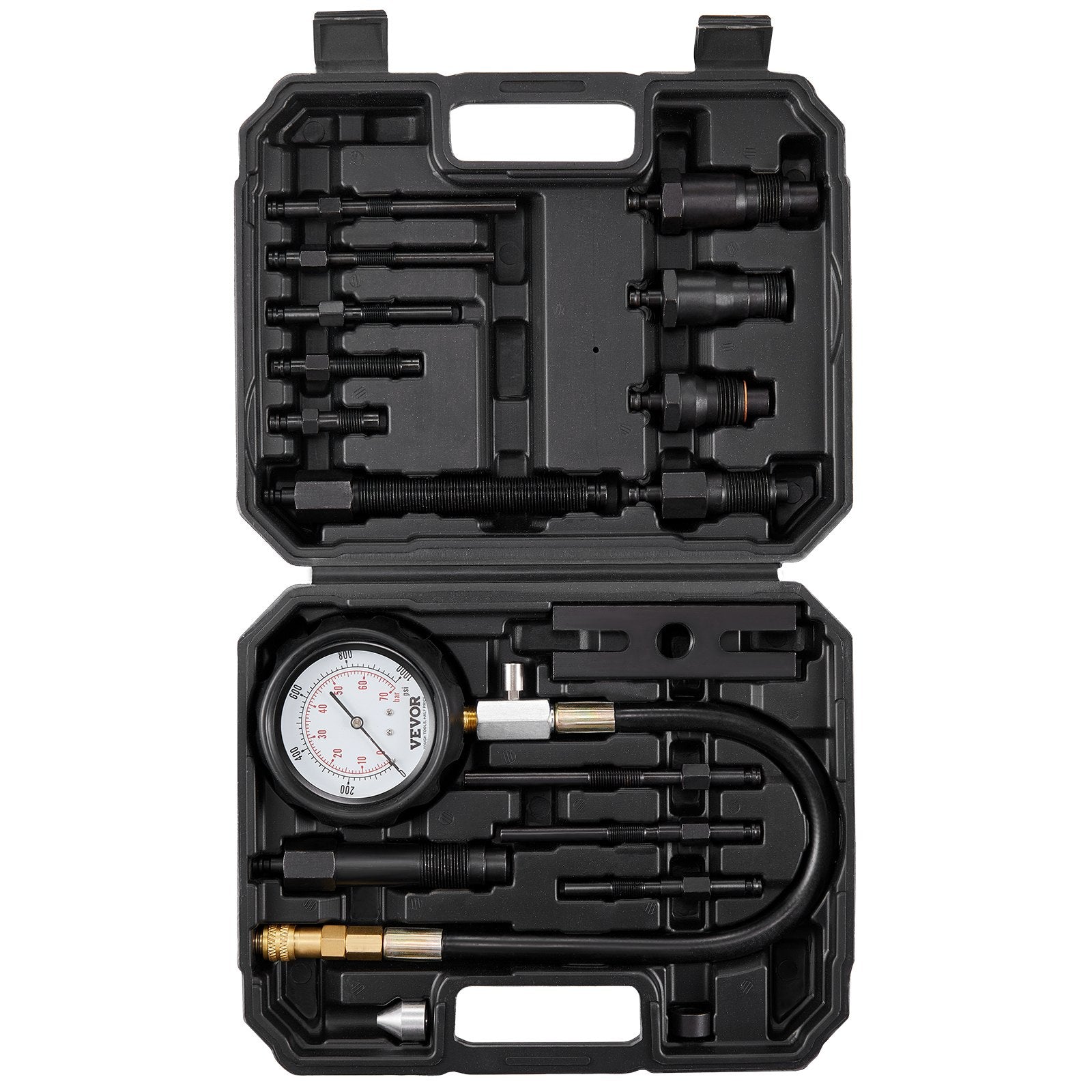 Automotive Repair & Speciality Tools: VEVOR Diesel Engine Compression Tester, 18 pcs Cylinder Pressure Test Tool Kit, with 0-1000 psi Gauge and Adapters, Diesel Injector Tester Check Cylinders in Diesel Trucks, Tractors, Equipment