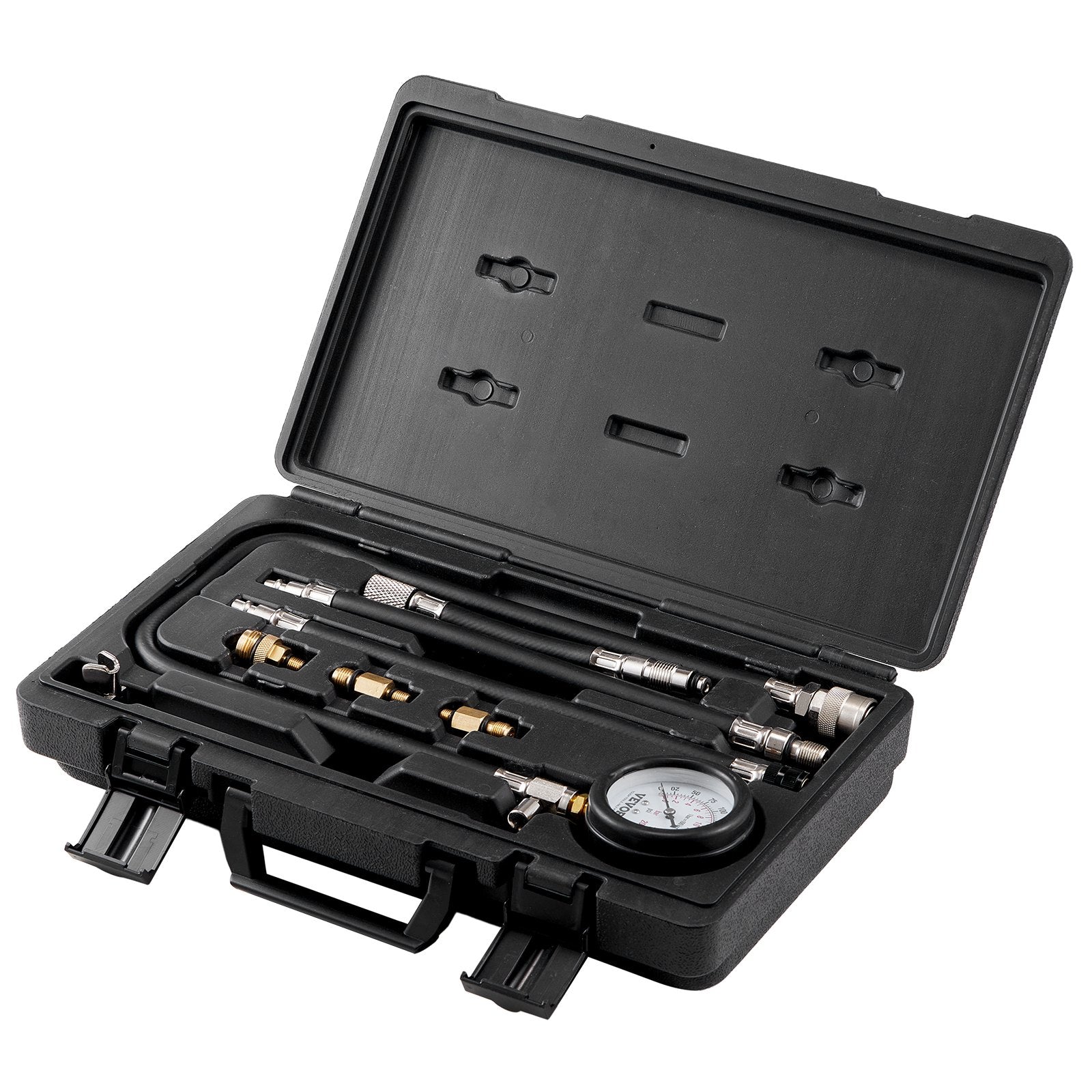 Automotive Repair & Speciality Tools: VEVOR Compression Tester Adapter Kit, 9 Pcs Automotive Engine Cylinder Leak Down Compression Test, Accurate Dual Scale Pressure Gauge 0-300 psi, with Long Reach Hoses and Case for Engine Cylinders