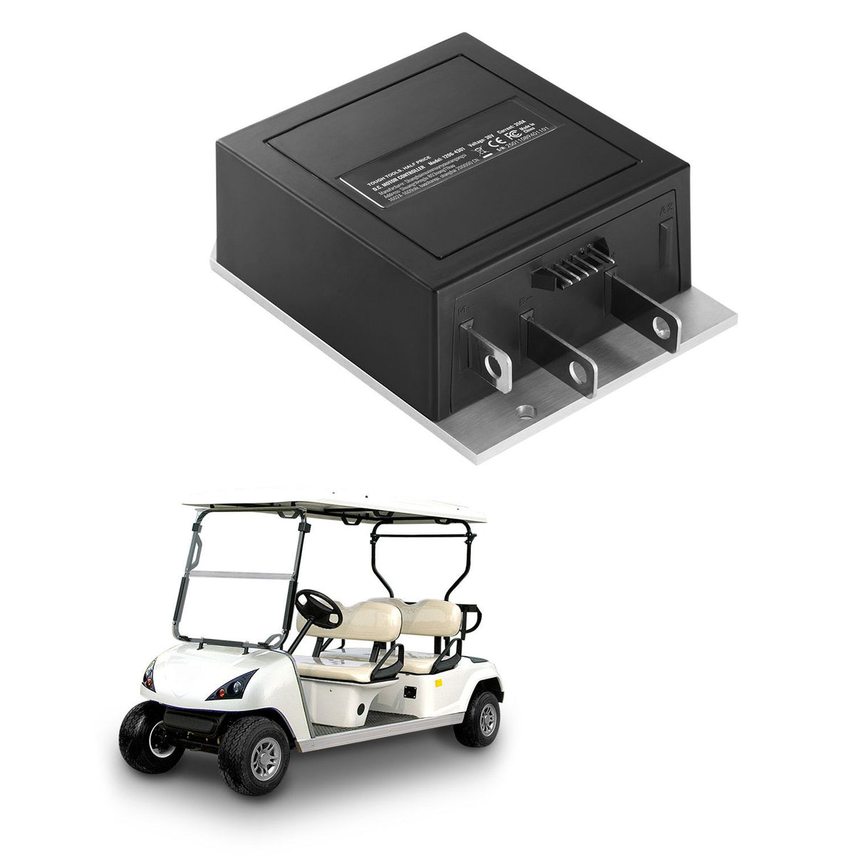 Golf Cart Speed Controller, 350 Amp, DC Motor Controller Replacement for 1994-2019 EZGO Golf Carts, IP65 Rated Protection, Durable Aluminum Alloy & ABS Housing, Compatible with 1206-4301 Models