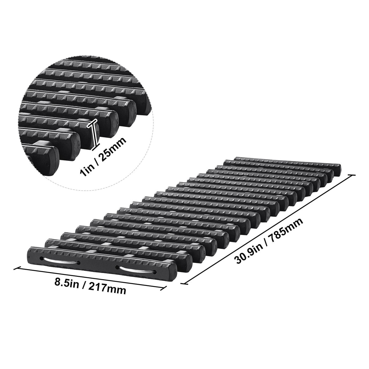 7 TON Traction Boards with TPR Material, Recovery Boards for Off-road Vehicles/Cars/Pickups/SUVs/RVs, Pair Tire Traction Mats on Snow, Sand, Mud and Loose Terrain, Storage Bags, Short, Black