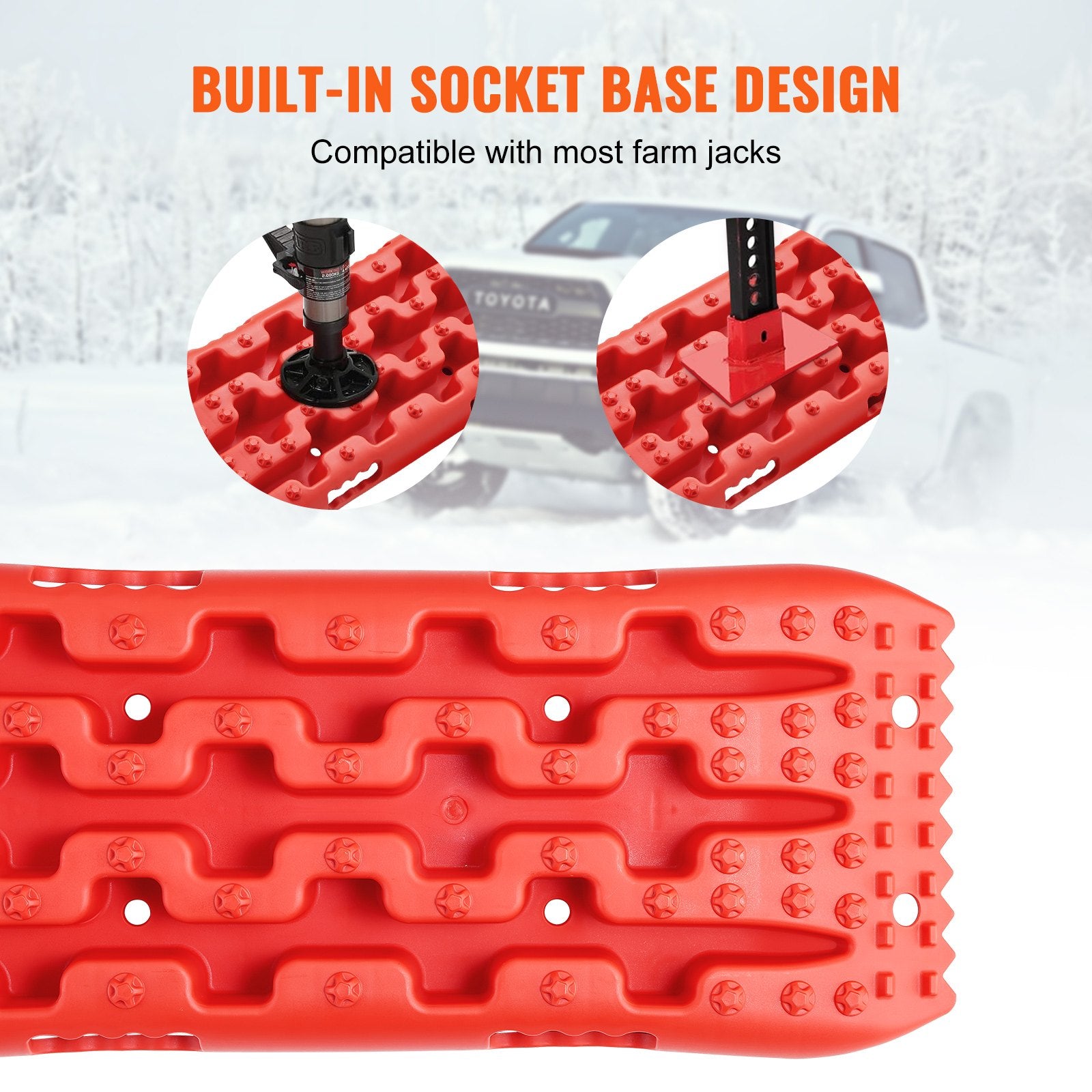 Traffic Control & Parking Tools: VEVOR 2PCS Traction Boards with PP for Mud Snow Sand Storage Bag Short Red