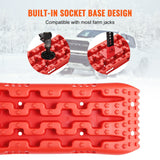 Traffic Control & Parking Tools: VEVOR 2PCS Traction Boards with PP for Mud Snow Sand Storage Bag Short Red