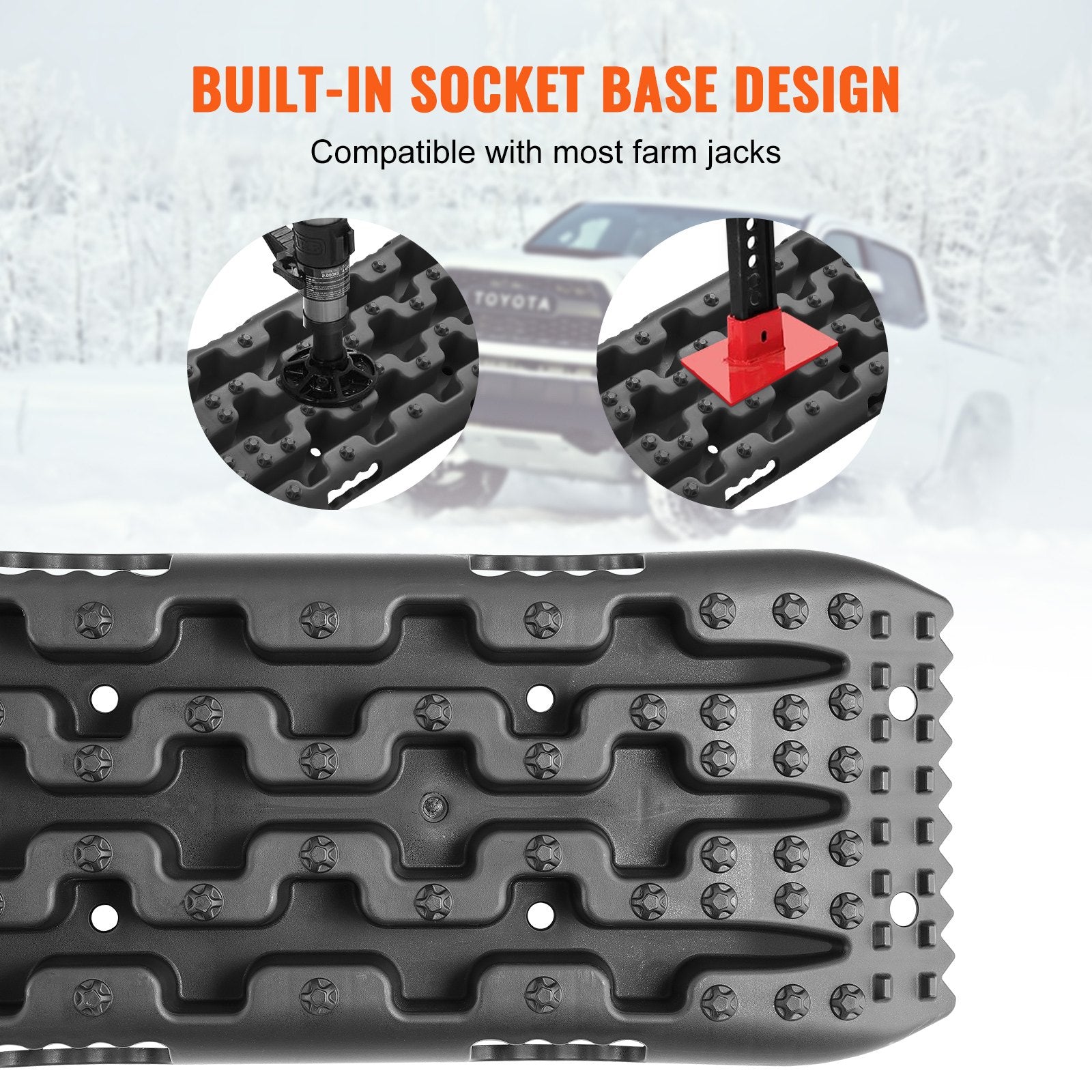Traffic Control & Parking Tools: VEVOR 2PCS Traction Boards with PP for Mud Snow Sand Storage Bag Short Black