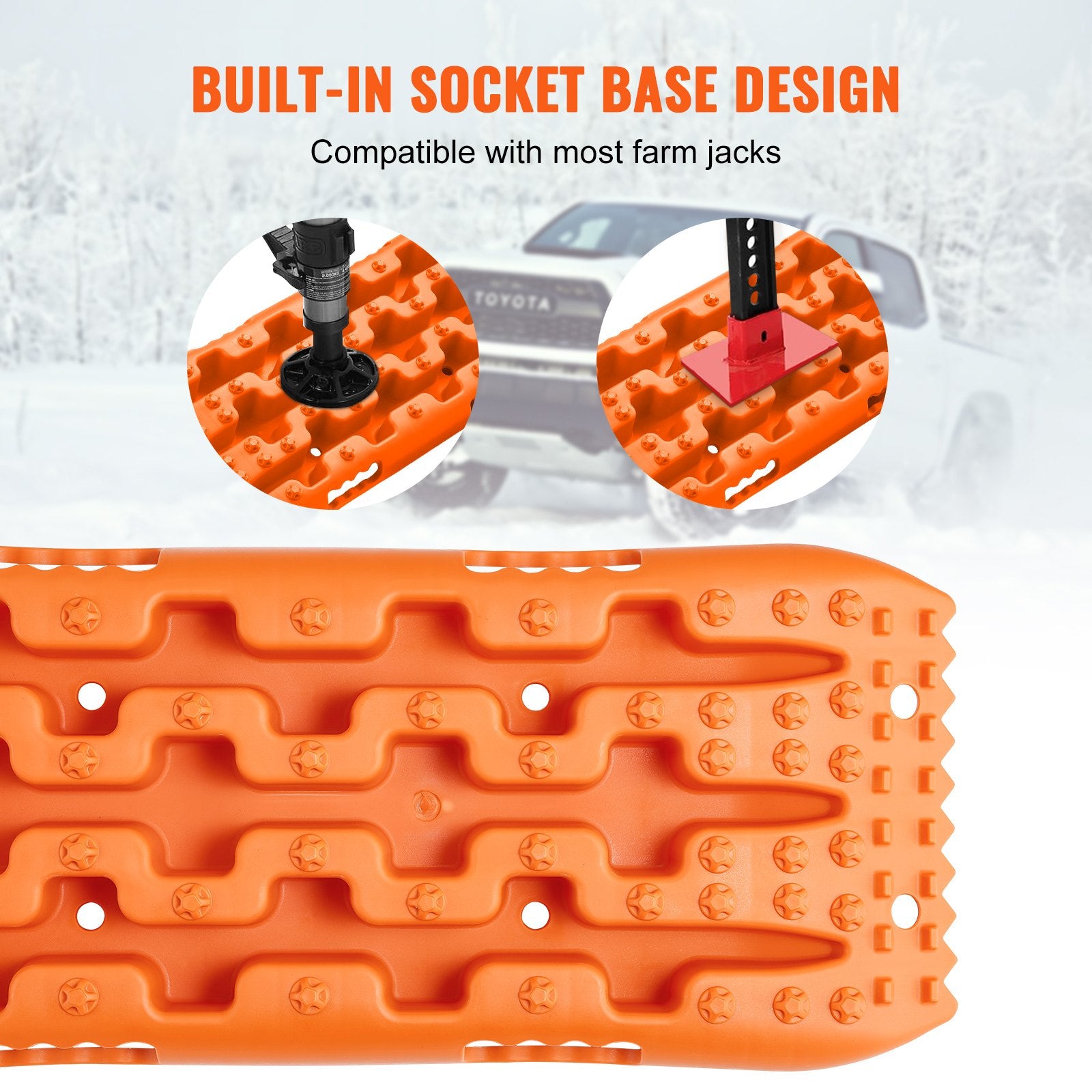 Traffic Control & Parking Tools: VEVOR 2PCS Traction Boards with PP for Mud Snow Sand Storage Bag Short Orange