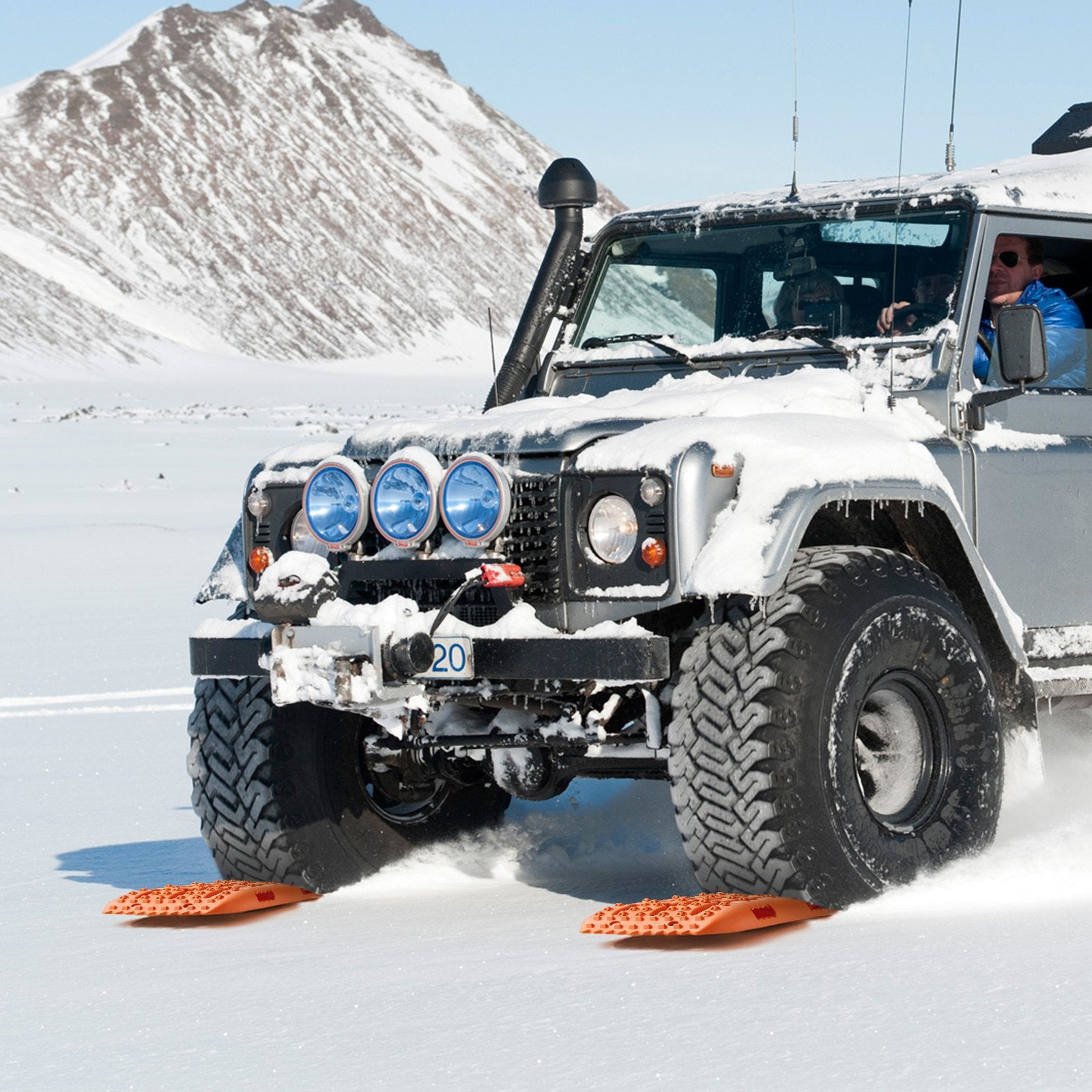 Traffic Control & Parking Tools: VEVOR 2PCS Traction Boards with PP for Mud Snow Sand Storage Bag Short Orange