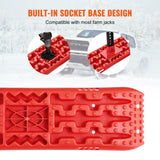 Traffic Control & Parking Tools: VEVOR 2PCS Traction Boards with PP for Mud Snow Sand Storage Bag Long Red