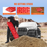 Traffic Control & Parking Tools: VEVOR 2PCS Traction Boards with PP for Mud Snow Sand Storage Bag Long Red