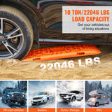 Automotive Decor: VEVOR 10 TON Traction Boards with PP Material, Recovery Boards for Off-road Vehicles/Cars/Pickups/SUVs/RVs, Pair Tire Traction Mats on Snow, Sand, Mud and Loose Terrain, Storage Bag, Long, Orange