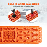 Automotive Decor: VEVOR 10 TON Traction Boards with PP Material, Recovery Boards for Off-road Vehicles/Cars/Pickups/SUVs/RVs, Pair Tire Traction Mats on Snow, Sand, Mud and Loose Terrain, Storage Bag, Long, Orange