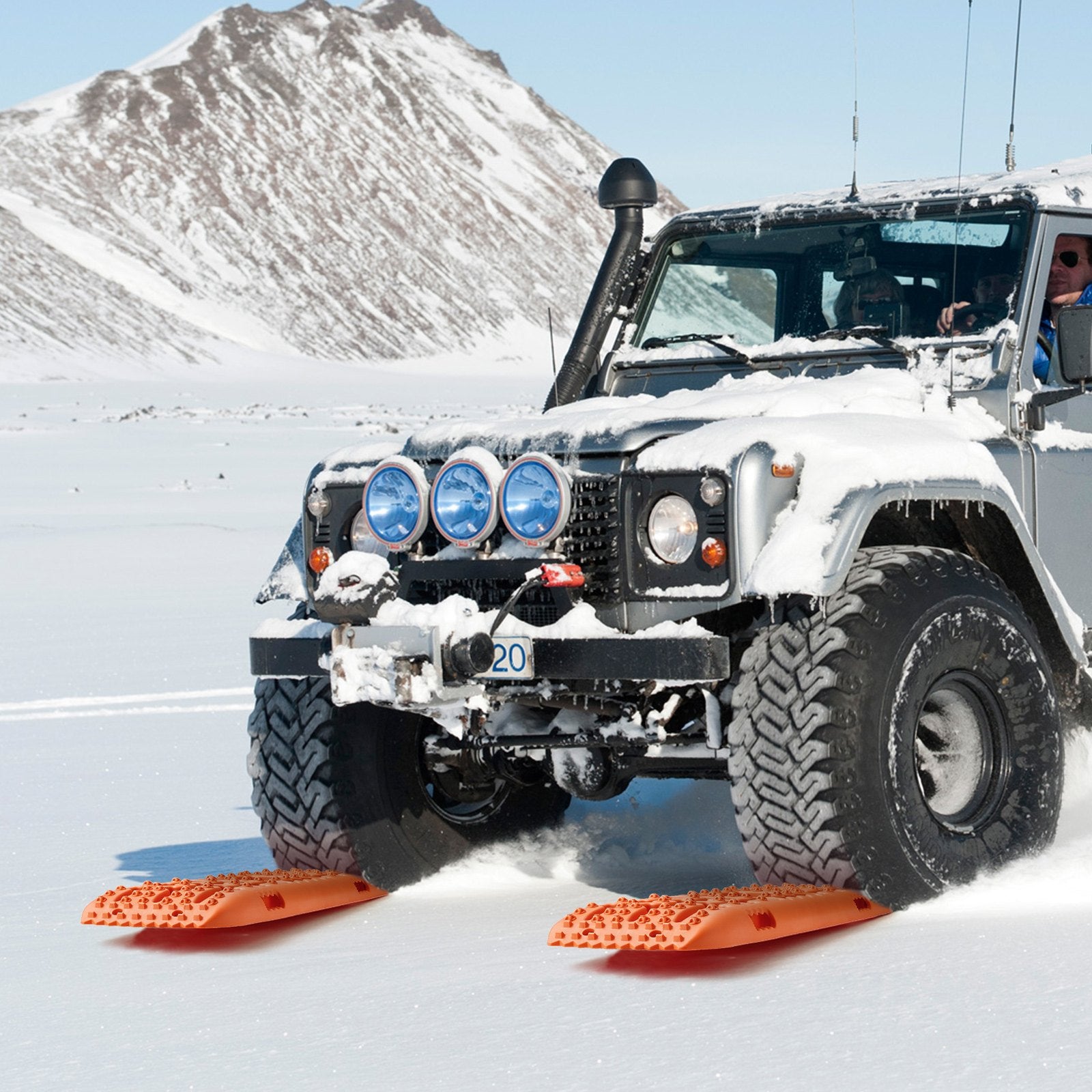Automotive Decor: VEVOR 10 TON Traction Boards with PP Material, Recovery Boards for Off-road Vehicles/Cars/Pickups/SUVs/RVs, Pair Tire Traction Mats on Snow, Sand, Mud and Loose Terrain, Storage Bag, Long, Orange