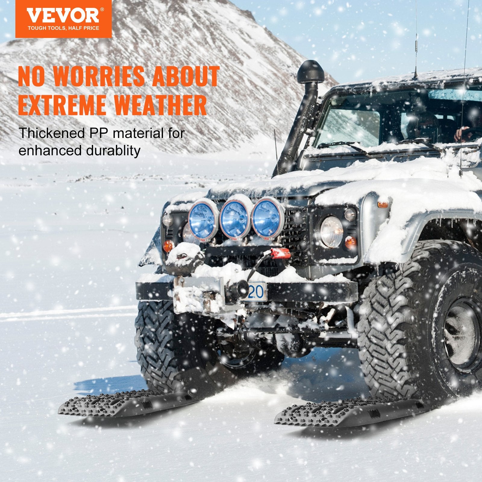 Traffic Control & Parking Tools: VEVOR 2PCS Traction Boards with PP for Mud Snow Sand Storage Bag Long Black
