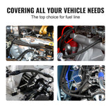Fuel & Exhaust: VEVOR 6AN Fuel Line Kit, 7.62 m Fuel Hose Kit, Nylon Stainless Steel Braided PTFE Fuel Line Kit, E85/Oil/Gas/Diesel Hose End Fitting Kit, with 15 PCS Swivel Fitting Adapter Kit, Black