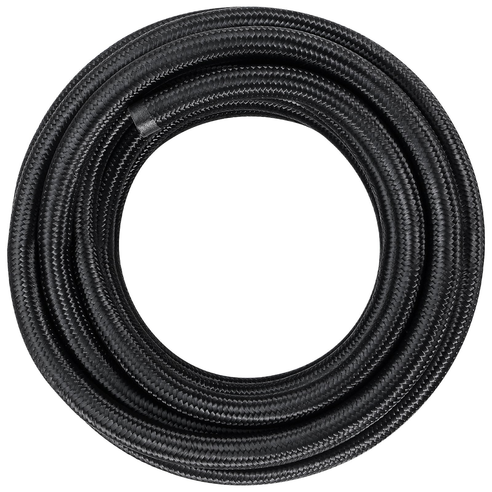 6AN Fuel Line Kit, 7.62 m Fuel Hose Kit, Nylon Stainless Steel Braided PTFE Fuel Line Kit, E85/Oil/Gas/Diesel Hose End Fitting Kit, with 15 PCS Swivel Fitting Adapter Kit, Black