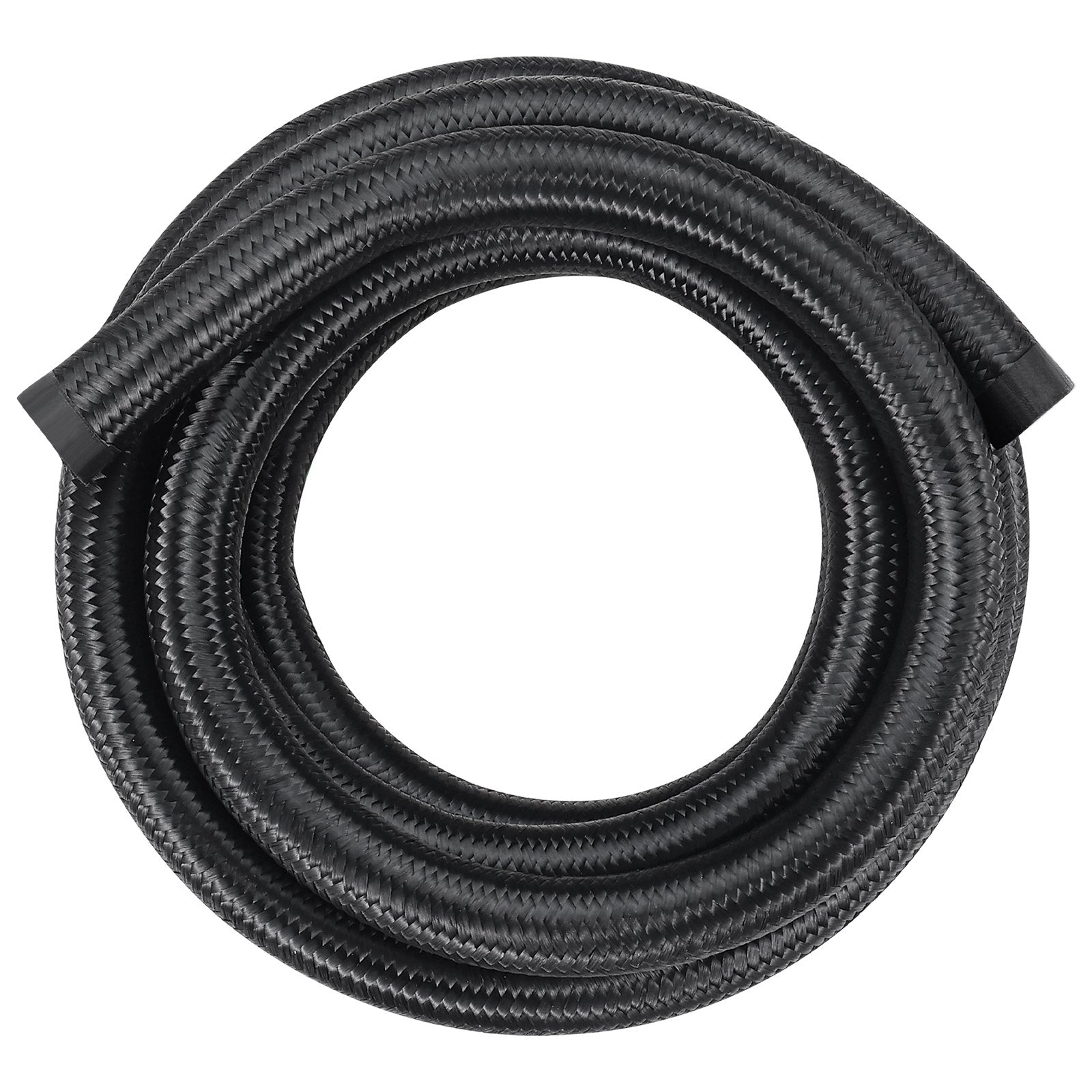10AN Fuel Line Kit, 3.05 m Fuel Hose Kit, 1.4 cm Nylon Stainless Steel Braided Fuel Line Oil/Gas/Diesel Hose End Fitting Kit, with 7 PCS Swivel Fitting Adapter Kit, Black