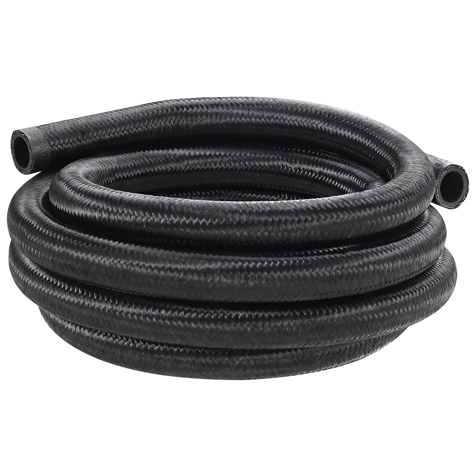 10AN Fuel Line Kit, 3.05 m Fuel Hose Kit, 1.4 cm Nylon Stainless Steel Braided Fuel Line Oil/Gas/Diesel Hose End Fitting Kit, with 7 PCS Swivel Fitting Adapter Kit, Black