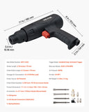 Power Drills & Accessories: VEVOR Air Hammer, 2500-2700BPM Pneumatic Hammer with 70mm Stroke & 4PCS 170mm Long Barrel Chisels, Pistol-Grip Compact Air Chisel Pneumatic Shovel Tool for Cutting Scraping Demolishing