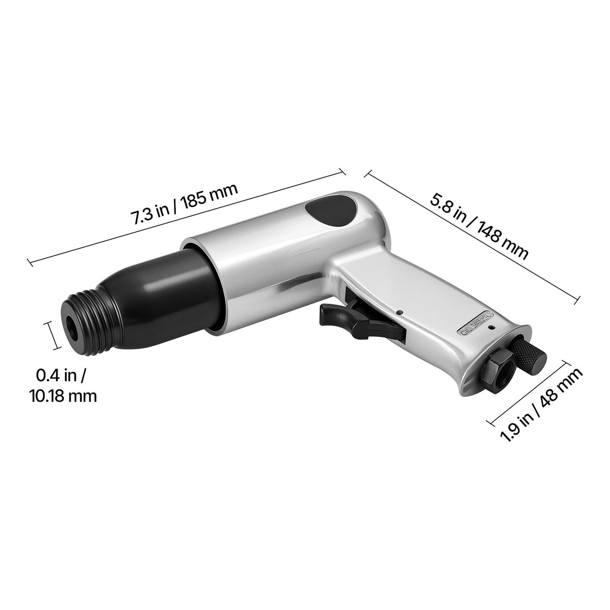 Air Hammer, 3500BPM Pneumatic Hammer with 70mm Stroke & 4PCS Chisels Round Shank, Pistol-Grip Compact Air Chisel Pneumatic Shovel Tool for Cutting Punching Scraping