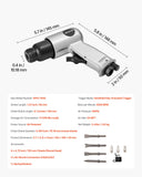 Power Drills & Accessories: VEVOR Air Hammer, 4500BPM Pneumatic Hammer with 40mm Stroke & 4PCS Chisels Round Shank, Lightweight & Compact Air Chisel Pneumatic Shovel Tool for Cutting Punching Scraping