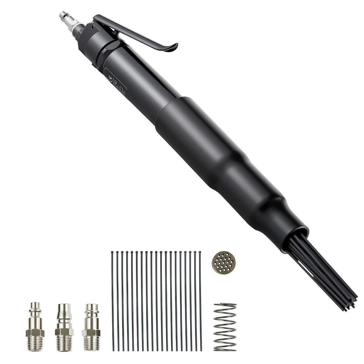 Air Needle Scaler, 3400BPM Pneumatic Scaler for Rust Paint Removal - with 3-Speed Adjustment, 19 Hardened Needles & 3 Air Nozzle Connectors - Lightweight, Compact & Ergonomic Grip