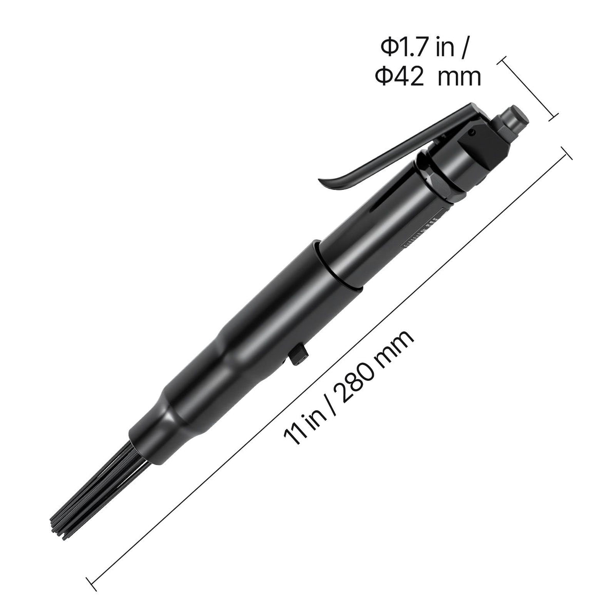 Air Needle Scaler, 3400BPM Pneumatic Scaler for Rust Paint Removal - with 3-Speed Adjustment, 19 Hardened Needles & 3 Air Nozzle Connectors - Lightweight, Compact & Ergonomic Grip