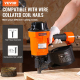 Nailers & Staplers: VEVOR MCN70 Coil Siding Nailer 45mm to 70mm 15 Degree Pneumatic Nail Gun
