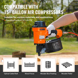 Nailers & Staplers: VEVOR MCN70 Coil Siding Nailer 45mm to 70mm 15 Degree Pneumatic Nail Gun