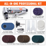 Desktops & Accessories: VEVOR Air Angle Die Grinder, 1/4" Right Angle Die Grinder (20000RPM), Heavy Duty 90-Degree Angled Air Powered, 24PCS Discs for Grinding, Polishing, Deburring, Rust Removal