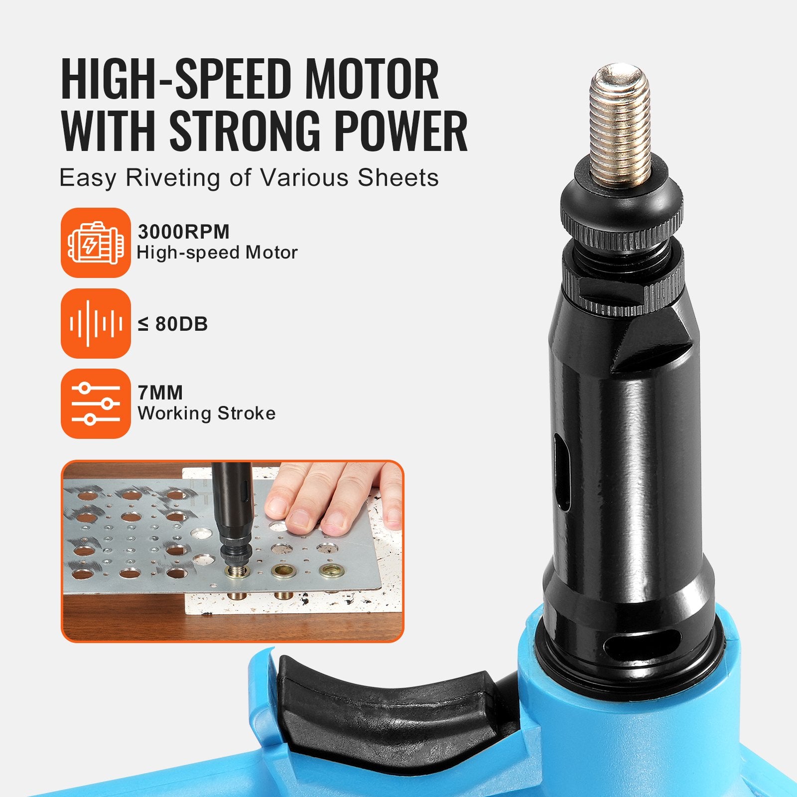 Heat Guns: VEVOR Pneumatic Air Riveter Heavy Duty Rivet Gun Tool Kit 13 Size Nose Pieces