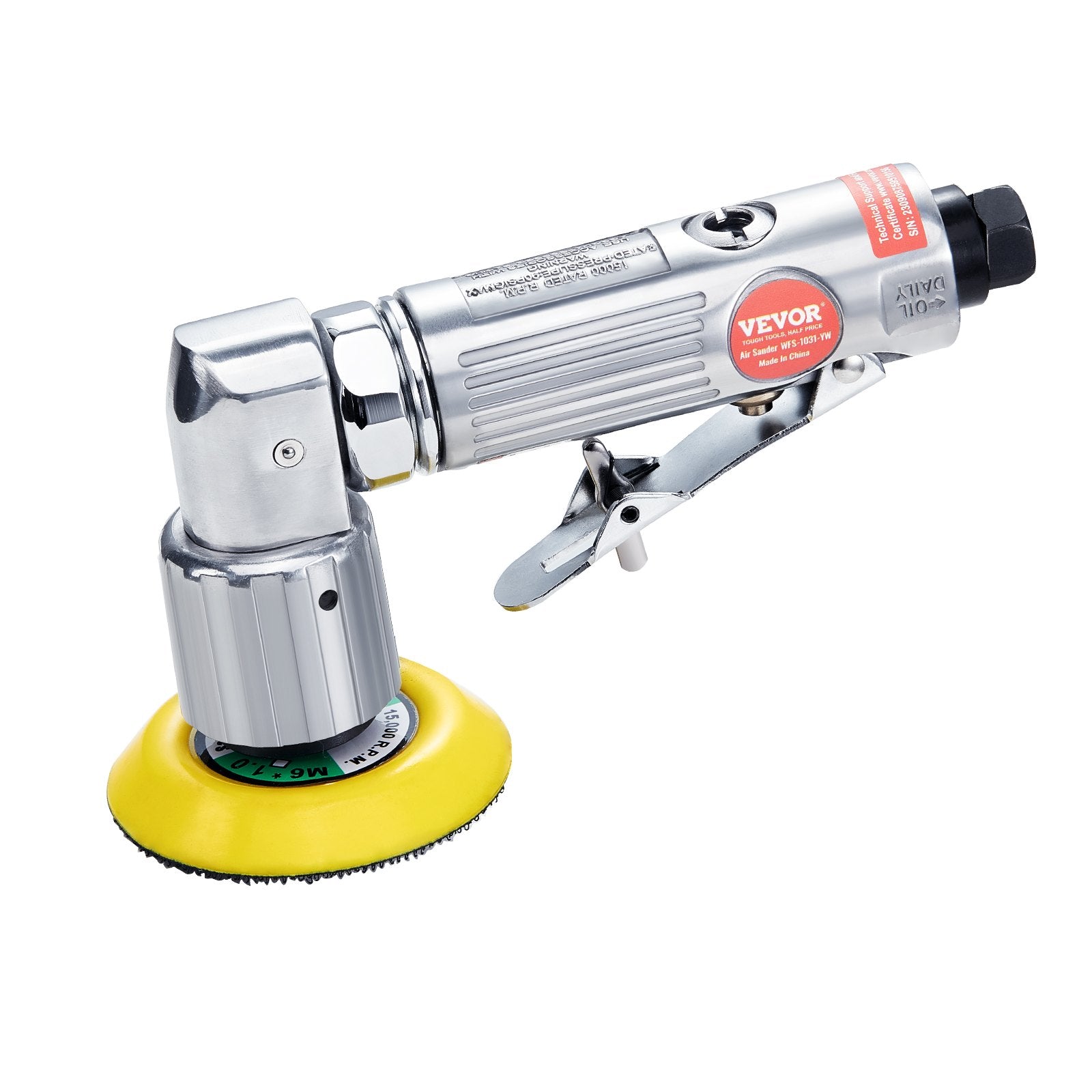 Sanding Accessories: VEVOR 58PCS Air Sander Kit 1/2/3in Random Orbital Air Sander Polisher 15000r/min
