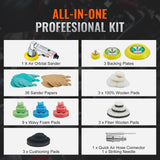 Sanding Accessories: VEVOR 58PCS Air Sander Kit 1/2/3in Random Orbital Air Sander Polisher 15000r/min
