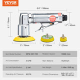 Sanding Accessories: VEVOR 58PCS Air Sander Kit 1/2/3in Random Orbital Air Sander Polisher 15000r/min