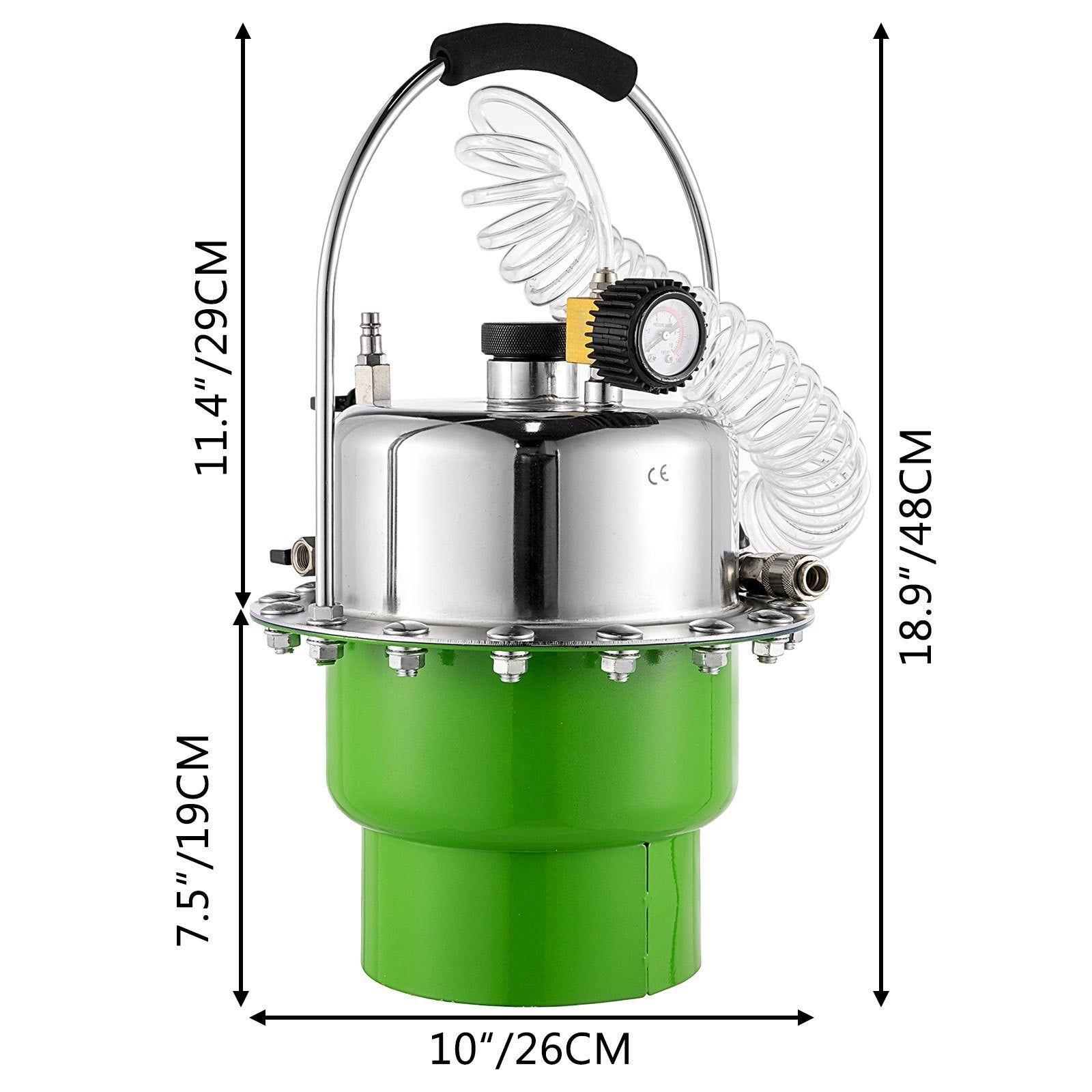 Automotive Repair & Speciality Tools: VEVOR Pneumatic Air Pressure Bleeder, Brake Pressure Bleeding Tool Portable Brake and Clutch Bleeder Valve System Kit Garage Workshop Mechanics Brake Oil and Fluid Extractor Bleeder Tool