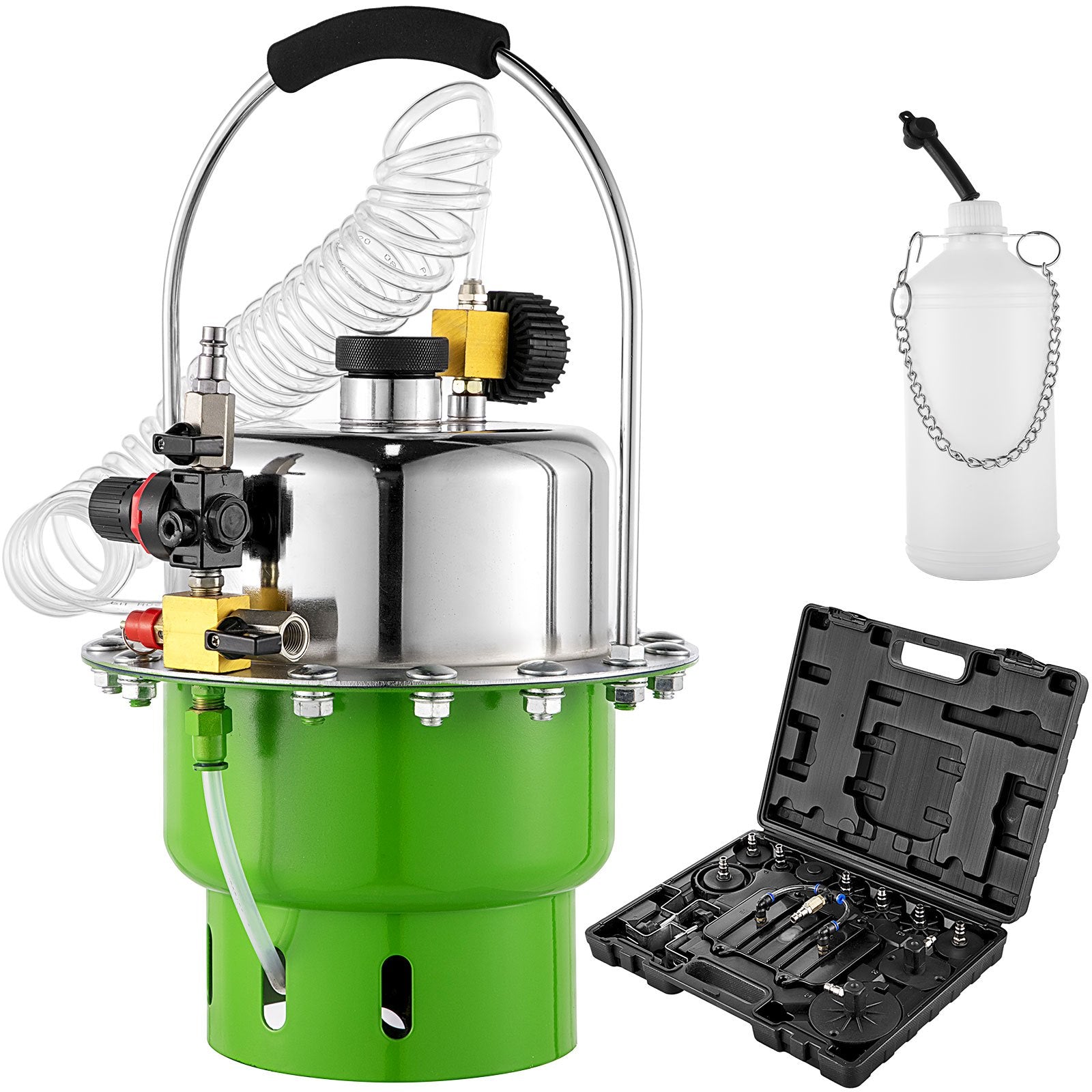Automotive Repair & Speciality Tools: VEVOR Pneumatic Air Pressure Bleeder, Brake Pressure Bleeding Tool Portable Brake and Clutch Bleeder Valve System Kit Garage Workshop Mechanics Brake Oil and Fluid Extractor Bleeder Tool