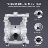 Air Pumps: VEVOR Air Operated Double Diaphragm Pump, 44GPM, Max 115PSI Air Waste Oil Pneumatic Transfer Pump with 2 Extra Diaphragms, 3.8cm Inlet & Outlet Aluminum Alloy Diaphragm Pump for Diesel Grease Oil