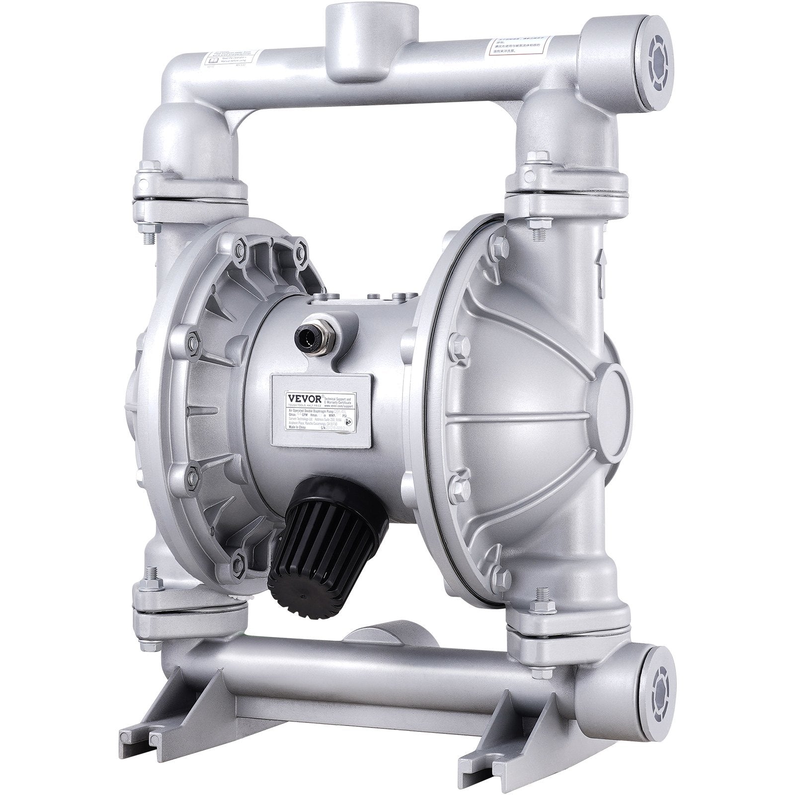 Air Pumps: VEVOR Air Operated Double Diaphragm Pump, 44GPM, Max 115PSI Air Waste Oil Pneumatic Transfer Pump with 2 Extra Diaphragms, 3.8cm Inlet & Outlet Aluminum Alloy Diaphragm Pump for Diesel Grease Oil