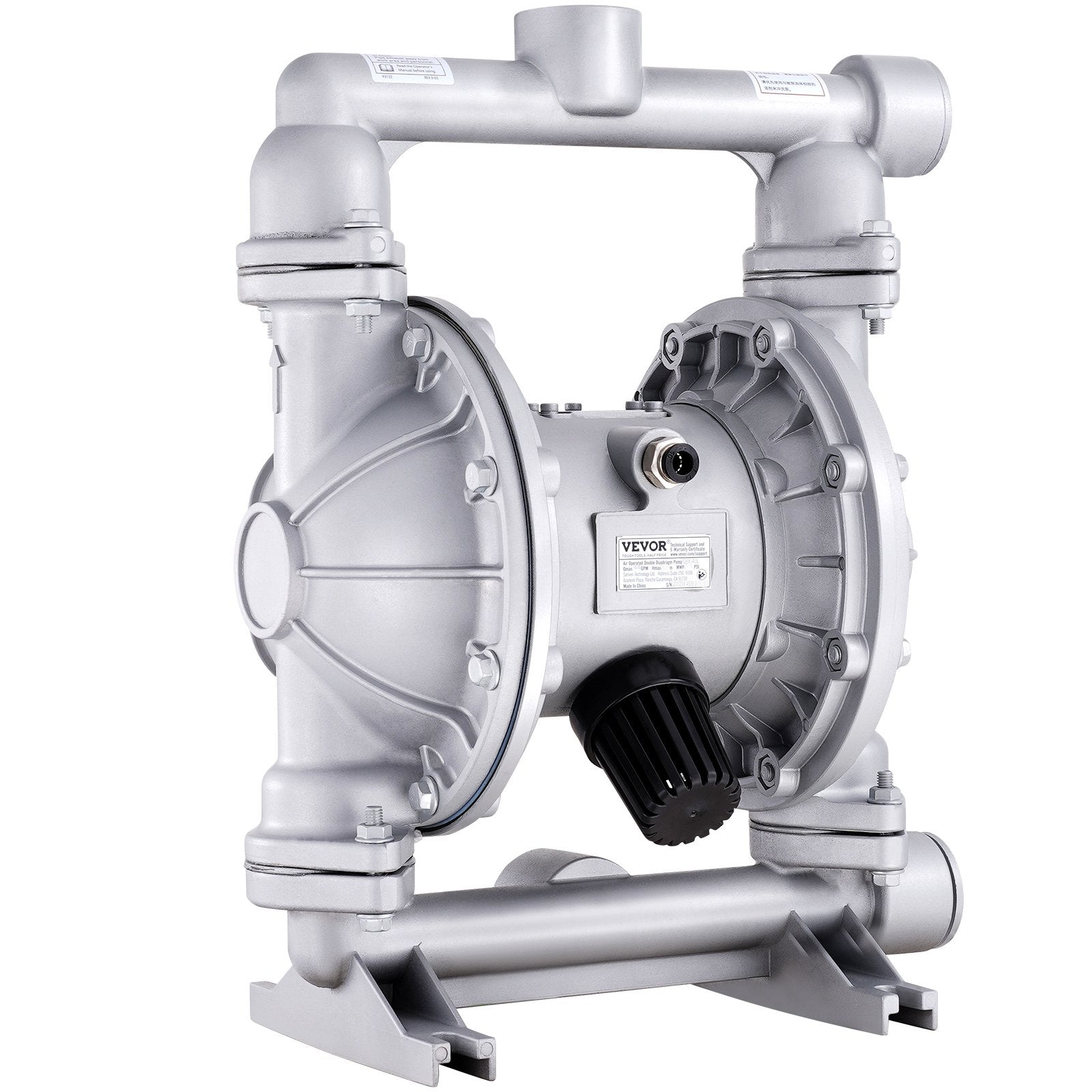 Air Pumps: VEVOR Air Operated Double Diaphragm Pump, 44GPM, Max 115PSI Air Waste Oil Pneumatic Transfer Pump with 2 Extra Diaphragms, 3.8cm Inlet & Outlet Aluminum Alloy Diaphragm Pump for Diesel Grease Oil
