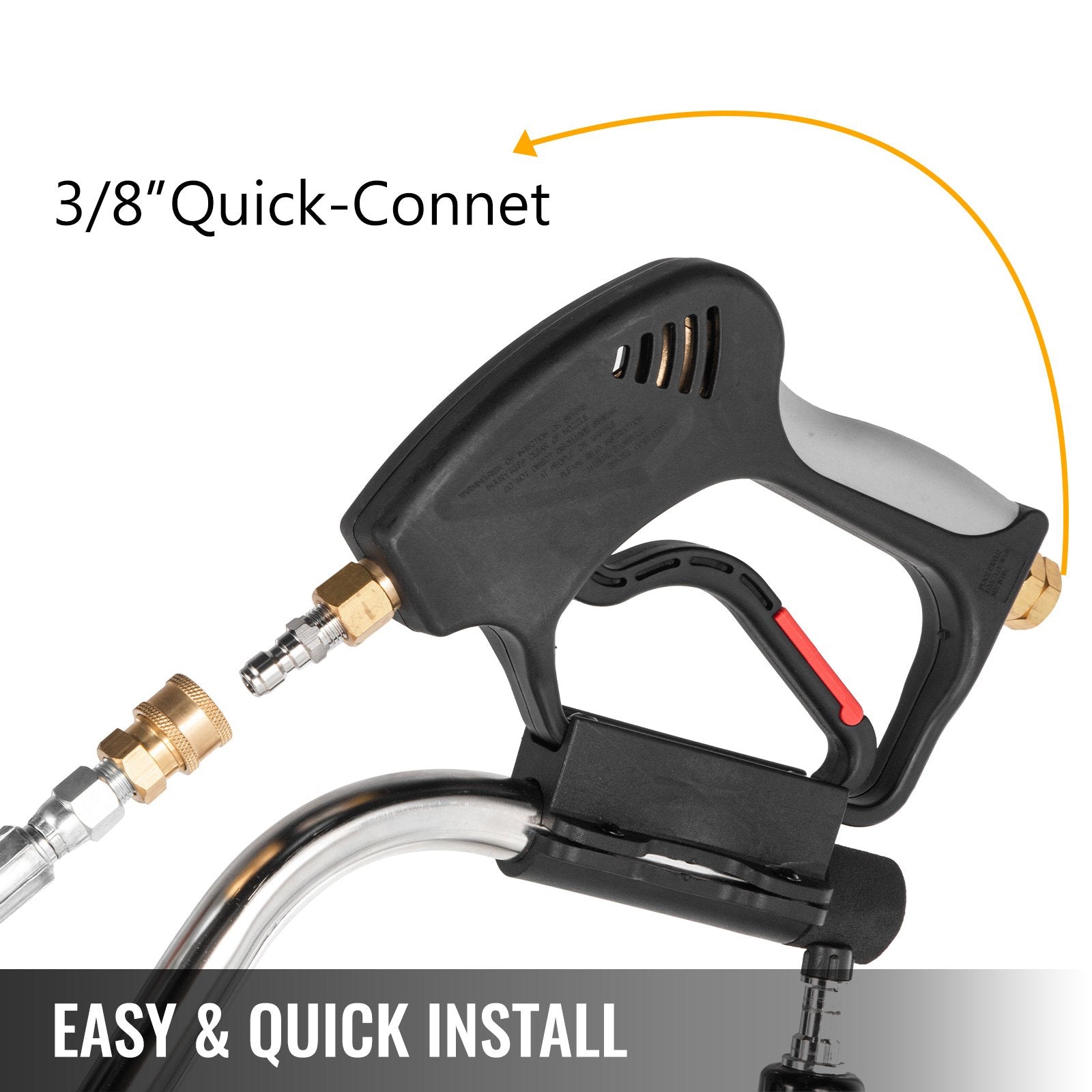 Surface Cleaner 20 inch Flat Surface Cleaner for Pressure Washer 4000psi Pressure with 3/8 Quick Connector Surface Cleaner W/ Casters 10.5GPM Stainless Steel Rotating Rod & 3 Nozzle for Patio