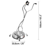 Gardening Tools: VEVOR Surface Cleaner 20 inch Flat Surface Cleaner for Pressure Washer 4000psi Pressure with 3/8 Quick Connector Surface Cleaner W/ Casters 10.5GPM Stainless Steel Rotating Rod & 3 Nozzle for Patio