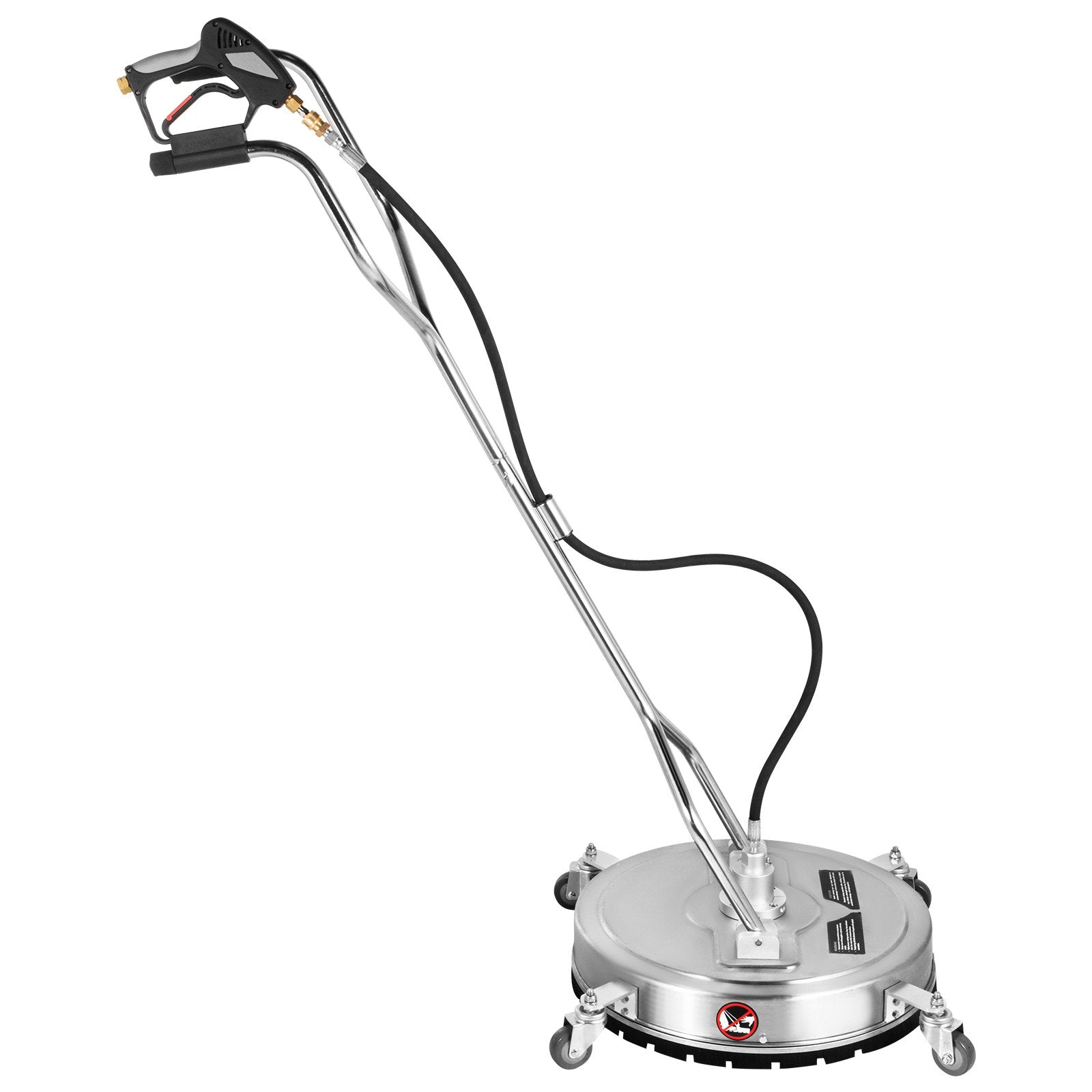 Surface Cleaner 20 inch Flat Surface Cleaner for Pressure Washer 4000psi Pressure with 3/8 Quick Connector Surface Cleaner W/ Casters 10.5GPM Stainless Steel Rotating Rod & 3 Nozzle for Patio