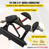 Automotive Repair & Speciality Tools: VEVOR Telescoping Pressure Washer Wand, 20 ft 5-Section Length Adjustable, Max. 4000 PSI Fit for 3/8'' Quick Connection, 5 Spray Nozzles, Belt, for Roof, Fence, Gutter, Silver