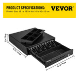 Basketball & Basketball Accessories: VEVOR Cash Register Drawer, 16" 12 V, for POS System with 5 Bill 6 Coin Cash Tray, Removable Coin Compartment & 2 Keys Included, RJ11/RJ12 Cable for Supermarket, Bar, Coffee Shop, Restaurant