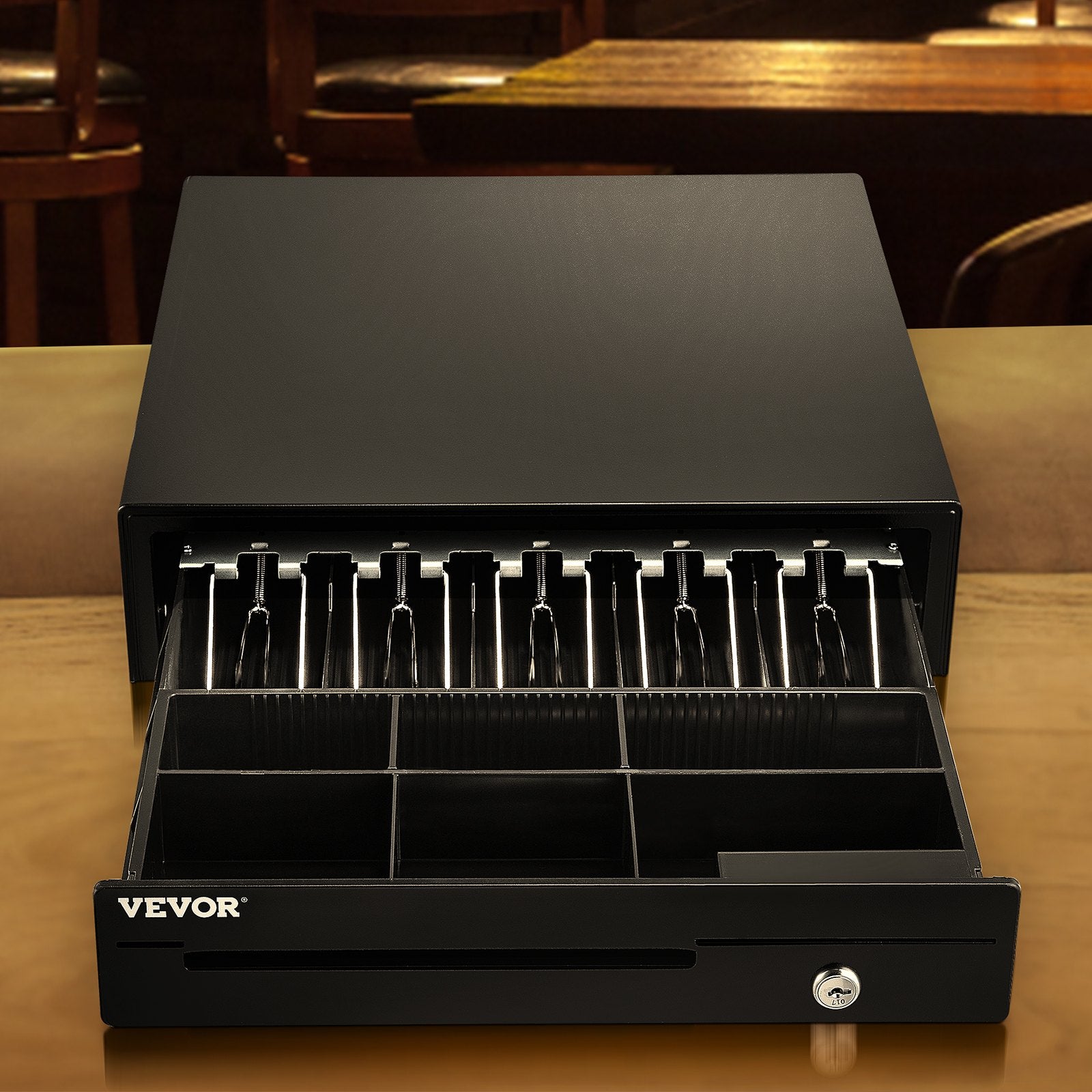 Cash Register Drawer, 16" 12 V, for POS System with 5 Bill 6 Coin Cash Tray, Removable Coin Compartment & 2 Keys Included, RJ11/RJ12 Cable for Supermarket, Bar, Coffee Shop, Restaurant