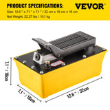 Basketball & Basketball Accessories: VEVOR Air Hydraulic Pump, 10,000 PSI Hydraulic Foot Pump, 0.6 Gal Reservoir Foot Operated Air/Hydraulic Pump, with Hose and Spray Gun for Heavy Machinery Rigging, Auto Repair, Auto Body Frame Machines