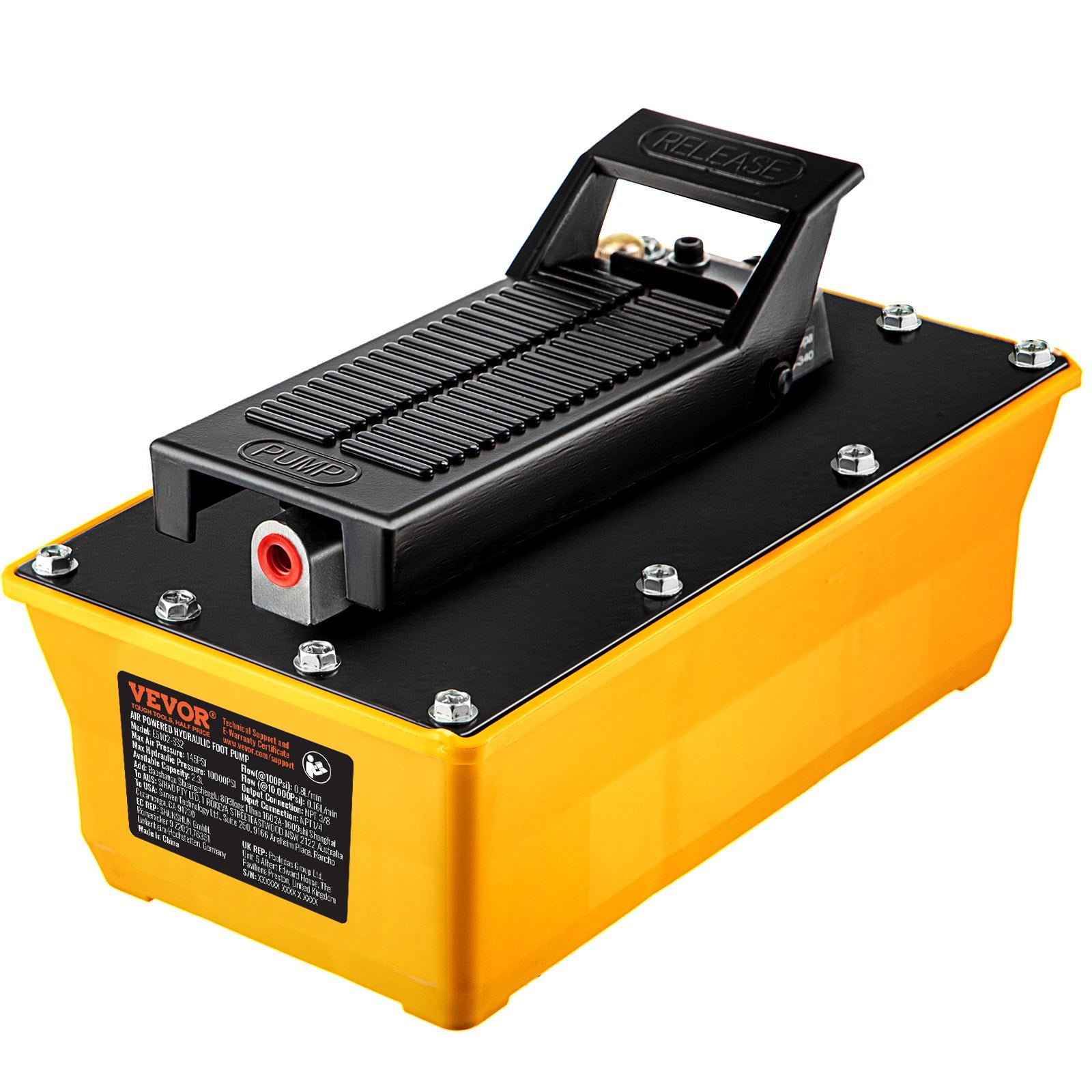 Basketball & Basketball Accessories: VEVOR Air Hydraulic Pump, 10,000 PSI Hydraulic Foot Pump, 0.6 Gal Reservoir Foot Operated Air/Hydraulic Pump, with Hose and Spray Gun for Heavy Machinery Rigging, Auto Repair, Auto Body Frame Machines