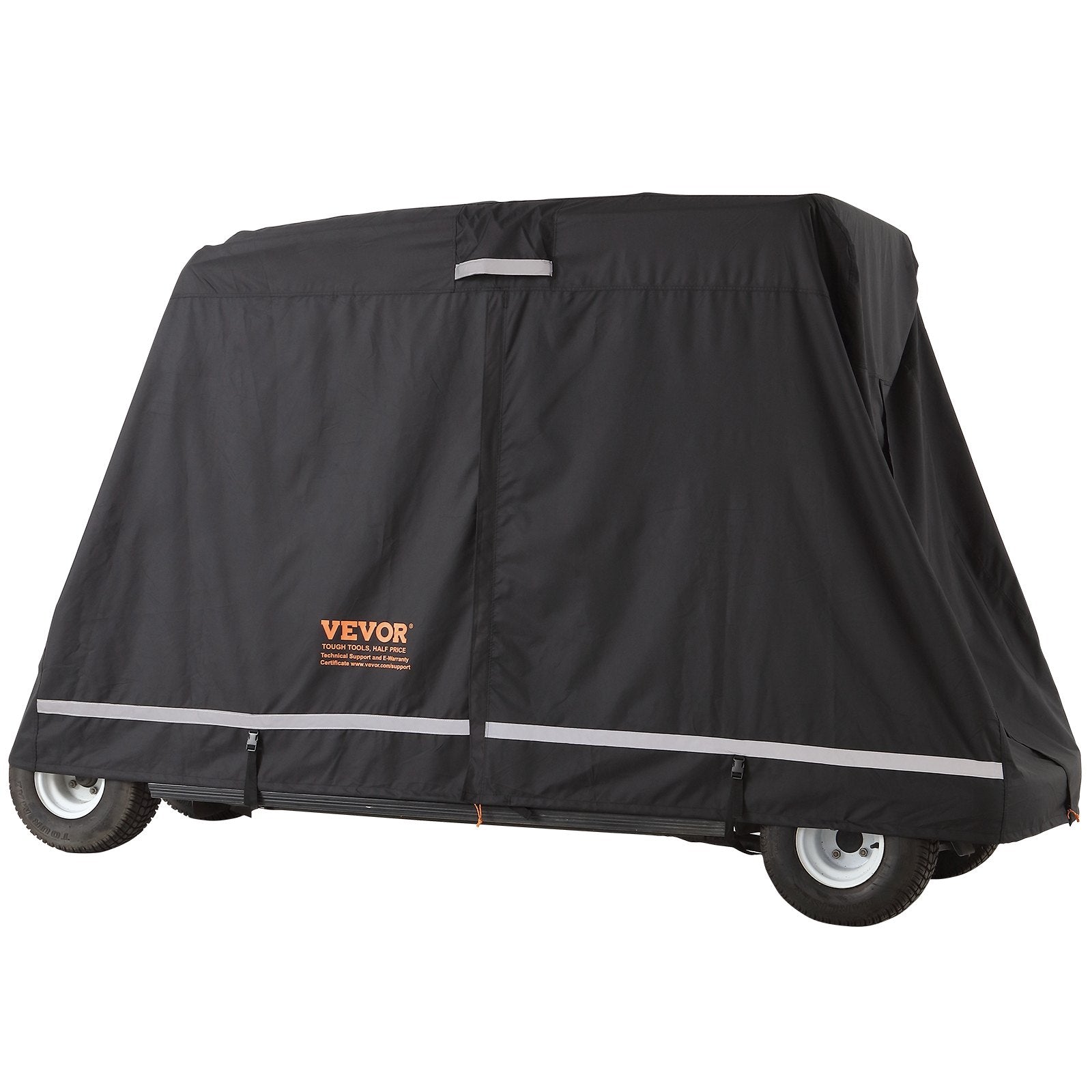 Traffic Control & Parking Tools: VEVOR 4 Passenger Golf Cart Cover, 600D Polyester Full Cover, Universal Fits for Most Brand Club Car Covers, Waterproof, Sunproof, and Dustproof Outdoor Golf Cart Cover with Three Zipper Doors, Black