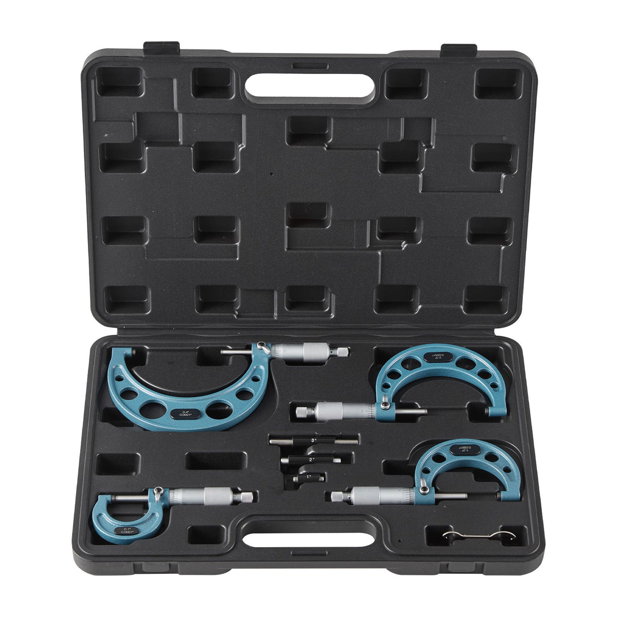 4 PCS Micrometer Set, 0–1/1–2/2–3/3–4 in Machinist Outside Micrometer, Ultra-Precision Accuracy, Professional Machinist Tools with Protective Case, for Metalworking & Engineering