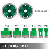Power Saws: VEVOR 6PCS Diamond Hole Saw Set, Diamond Drill Core Bits with Saw Blade, Heavy Duty Hole Saw Arbor 20/25/40/45/50/68 mm M14 Thread Carborundum Granite for Glass, Ceramics, Porcelain, Ceramic Tile