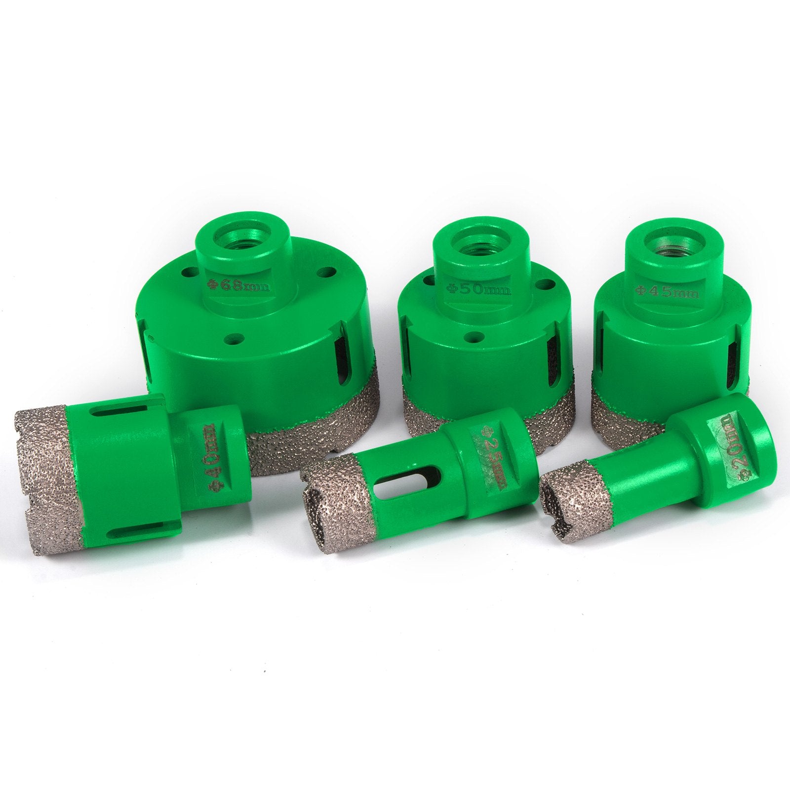 Power Saws: VEVOR 6PCS Diamond Hole Saw Set, Diamond Drill Core Bits with Saw Blade, Heavy Duty Hole Saw Arbor 20/25/40/45/50/68 mm M14 Thread Carborundum Granite for Glass, Ceramics, Porcelain, Ceramic Tile